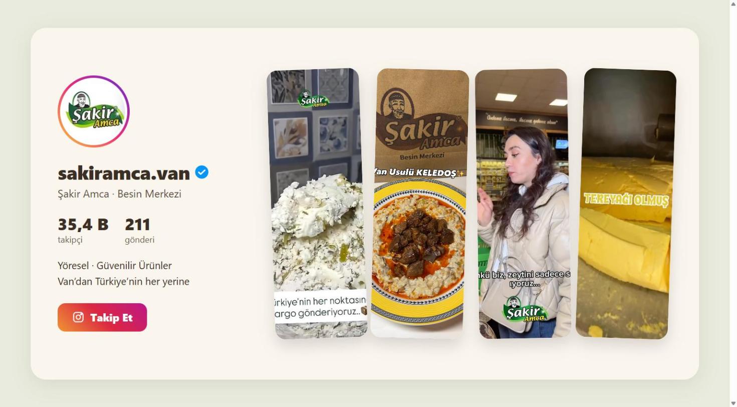 Şakir Amca Instagram sayfası: @sakiramca.van